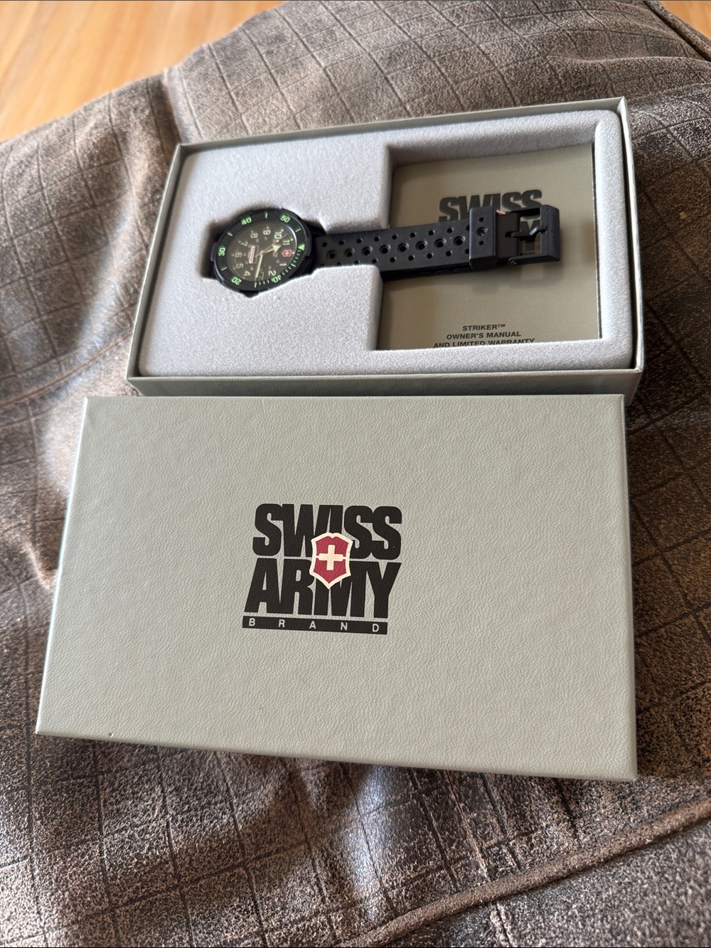 Swiss Army Black and Green Sport Watch